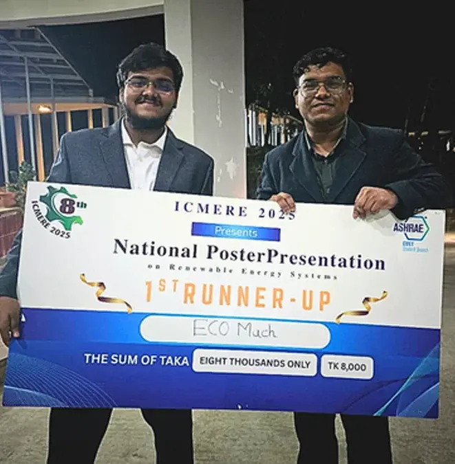 ‘1st Runner Up’ in Poster @ICMERE
